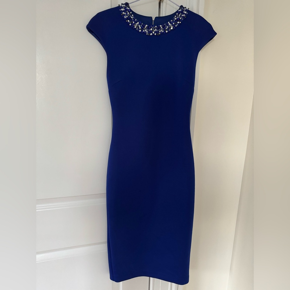 Ted Baker London Royal Blue Embellished Midi Dress